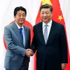 Thủ tướng Nhật Bản Shinzo Abe và Chủ tịch Trung Quốc Tập Cận Bình. (Nguồn: AP)