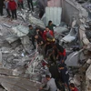 Cảnh đổ nát sau vụ oanh tạc của quân đội Israel xuống Rafah, phía Nam Dải Gaza ngày 1/12/2023. (Ảnh: AFP/TTXVN)