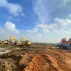 Cưỡng chế thu hồi đất đối với 12 hộ dân (giai đoạn 1) để thực hiện Dự án Cụm Công nghiệp Trung Nguyên. (Ảnh: UBND huyện Yên Lạc)