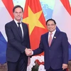 Thủ tướng Phạm Minh Chính và Thủ tướng Hà Lan Mark Rutte. (Ảnh: Dương Giang/TTXVN)