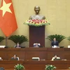Phó Chủ tịch Quốc hội Nguyễn Khắc Định điều hành nội dung phiên họp. (Ảnh: Doãn Tấn/TTXVN)