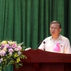 Đại tướng Tô Lâm, Ủy viên Bộ Chính trị, Bộ trưởng Bộ Công an phát biểu tại buổi tiếp xúc cử tri huyện Ân Thi, tỉnh Hưng Yên. (Ảnh: Mai Ngoan/TTXVN)