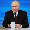 Tổng thống Nga Vladimir Putin tại cuộc họp báo cuối năm ở Moskva ngày 14/12/2023. (Ảnh: AFP/TTXVN)
