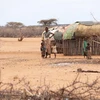 Người dân tại khu vực bị ảnh hưởng bởi hạn hán ở thị trấn Laisamis, Marsabit (Kenya), hồi tháng Tám năm ngoái. (Ảnh: THX/TTXVN)