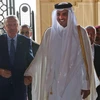 Tổng thống Thổ Nhĩ Kỳ Recep Tayyip Erdogan (trái) và Quốc vương Qatar Tamim bin Hamad Al Thani (phải) tại cuộc gặp ở Doha ngày 25/11/2019. (Ảnh: AFP/TTXVN)