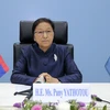 Chủ tịch Quốc hội Lào Pany Yathotou dự AIPA 41 ngày 10/9. (Ảnh: Phạm Kiên/TTXVN)