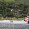 Giải Vô địch môtô Nước Thế giới diễn ra tại Hồ Toba, tỉnh Bắc Sumatra của Indonesia. (Ảnh: Kompas)
