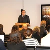 Phó Tổng thư ký ASEAN Michael Tene trình bày bài giảng “ASEAN và Ấn Độ Dương-Thái Bình Dương” tại Đại học LUISS Guido Carli và Đại học Turin. (Ảnh: Trường Dụy/TTXVN)