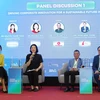 Các chuyên gia trao đổi, thảo luận tại Hội nghị Đổi mới Sáng tạo Việt Nam 2023. (Ảnh: Tiến Lực/TTXVN)