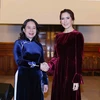 Phó Chủ tịch nước Võ Thị Ánh Xuân và Công nương Đan Mạch Mary tại lễ kỷ niệm 10 năm thiết lập quan hệ Đối tác Toàn diện Việt Nam-Đan Mạch. (Ảnh: An Đăng/TTXVN) 