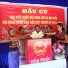 Đồng bào các dân tộc xã Bờ Y, huyện Ngọc Hồi tỉnh Kon Tum hăng hái đi bầu cử. (Ảnh: Viết Tôn/TTXVN)