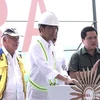 Tổng thống Jokowi tại Lễ Động thổ sân bay IKN. (Nguồn: Văn phòng Tổng thống Indonesia)
