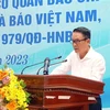 Ông Nguyễn Đức Lợi, Phó Chủ tịch Thường trực Hội Nhà báo Việt Nam, phát biểu tại Hội nghị. (Ảnh: Hữu Chí/TTXVN)