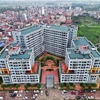 Dự án Nhà ở Xã hội Thăng Long Green City (huyện Đông Anh, Hà Nội) cao 9-12 tầng, bao gồm 1.528 căn hộ để bán, cho thuê và thuê mua. (Ảnh: Tuấn Anh/TTXVN) 