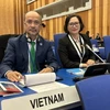 Đại sứ Nguyễn Trung Kiên dẫn đầu đoàn Việt Nam tham dự Khóa họp lần thứ 20 Đại hội đồng UNIDO. (Ảnh: TTXVN phát)