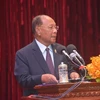 Chủ tịch Quốc hội Campuchia Samdech Heng Samrin. (Ảnh: Trang Nhung/TTXVN)