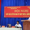 Phó Chủ tịch Quốc Hội Nguyễn Đức Hải phát biểu tại buổi tiếp xúc cử tri tỉnh Quảng Nam. (Ảnh: Trần Tĩnh/TTXVN)