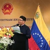 Đại sứ Vũ Trung Mỹ phát biểu tại buổi lễ. (Ảnh: TTXVN phát)