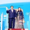 Thủ tướng Phạm Minh Chính và Phu nhân lên đường tham dự COP28 và thăm chính thức Thổ Nhĩ Kỳ. (Ảnh: Dương Giang/TTXVN)