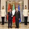 Chủ tịch nước Võ Văn Thưởng gặp Tổng thống Italy Sergio Mattarella trong chuyến thăm cấp Nhà nước tới Cộng hòa Italy hồi tháng 7/2023. (Ảnh: Thống Nhất/TTXVN)