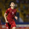Tiền đạo Đình Bắc ghi bàn thắng duy nhất giúp U19 Việt Nam đánh bại U19 Thái Lan. (Ảnh: VFF) 