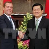 [Video] Chủ tịch nước Trương Tấn Sang tiếp Thủ tướng Nga Medvedev