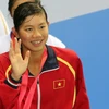 Nguyễn Thị Ánh Viên lập kỷ lục mới ở nội dung bơi bướm 200m nữ. (Ảnh: Quốc Khánh/Singapore)
