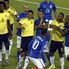 Neymar lĩnh thẻ đỏ ở phút cuối trận gặp Colombia. (Ảnh: Getty Images)