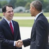 Tổng thống Mỹ Obama và Thống đốc tiểu bang Wisconsin Scott Walker. (Ảnh: Getty)