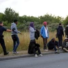 Người nhập cư tại khu vực cảng Calais, miền bắc Pháp ngày 3/8. (Ảnh: AFP/TTXVN)