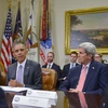 Tổng thống Mỹ Barack Obama (thứ 2, trái) tại một cuộc họp ở thủ đô Washington ngày 10/9. (Ảnh: AFP/TTXVN)