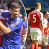 Tiền đạo Diego Costa của Chelsea có mặt trong tất cả những tình huống va chạm trong trận derby London vừa qua. (Ảnh: Getty)