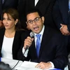 Tổng thống mới đắc cử Jimmy Morales phát biểu trong cuộc họp báo tại Guatemala City. (Nguồn: AFP/TTXVN)