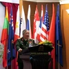Thượng tướng Nguyễn Chí Vịnh phát biểu tại hội nghị. (Ảnh: Quốc Việt/Vietnam+)