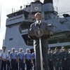 Tổng thống Mỹ Barack Obama chuyến thăm soái hạm BRP Gregorio del Pilar của Hải quân Philippines. (Ảnh: AP)