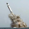 Triều Tiên tuyên bố bắn thử thành công một loại tên lửa đạn đạo phóng từ tàu ngầm. (Ảnh: Yonhap/TTXVN)
