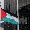Lá cờ Palestine lần đầu tiên tung bay tại trụ sở Liên hợp quốc tại New York, Mỹ. (Nguồn: AFP/TTXVN) 