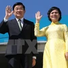 Chủ tịch nước Trương Tấn Sang và Phu nhân. (Ảnh: Nguyễn Khang/TTXVN)