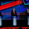 Trong ảnh (từ trái sang phải): Thượng nghị sỹ Marco Rubio, tỷ phú Donald Trump và Thượng nghị sỹ Ted Cruz tại buổi tranh luận. (Ảnh: AFP/TTXVN)