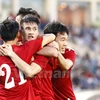 Đội tuyển Việt Nam hướng đến trận chung kết Aya Bank Cup. (Ảnh: Minh Chiến/Vietnam+)