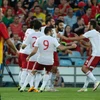 Gruzia ăn mừng trước các nhà vô địch châu Âu. (Nguồn: AFP/Getty Images)