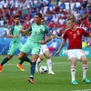 Ronaldo đánh gót thành bàn cho Bồ Đào Nha. (Nguồn: Getty Images)