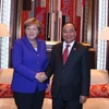 Thủ tướng Chính phủ Nguyễn Xuân Phúc gặp Thủ tướng Đức, Angela Merkel. (Ảnh: Thống Nhất/TTXVN)