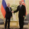 Tổng thống Nga Vladimir Putin và người đồng cấp Azerbaijan Ilham Aliyev. (Nguồn: tass.ru)