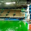 Nước ở bể bơi ở Trung tâm Thể thao dưới nước Maria Lenk chuyển thành màu. (Nguồn: Getty Images) 
