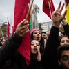 Người biểu tình ở Đức phản đối chính sách của Tổng thống Thổ Nhĩ Kỳ. (Nguồn: DPA)