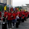 Các đại biểu thanh niên Trung Quốc đến Quảng Ninh để tham dự liên hoan. (Ảnh: Nguyễn Hoàng/TTXVN)