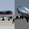Máy bay của ông Trump (trái) và chiếc Air Force One. (Nguồn: telegraph)