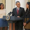 Tổng thống Mỹ Barack Obama và hai con gái. (Nguồn: Getty Images)