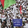 Những người biểu tình ở thủ đô Jakarta hồi đầu tháng. (Nguồn: EPA)